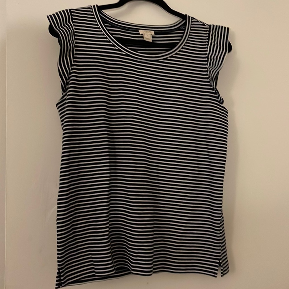 J. Crew Navy/White Short Sleeve Tee/Tank